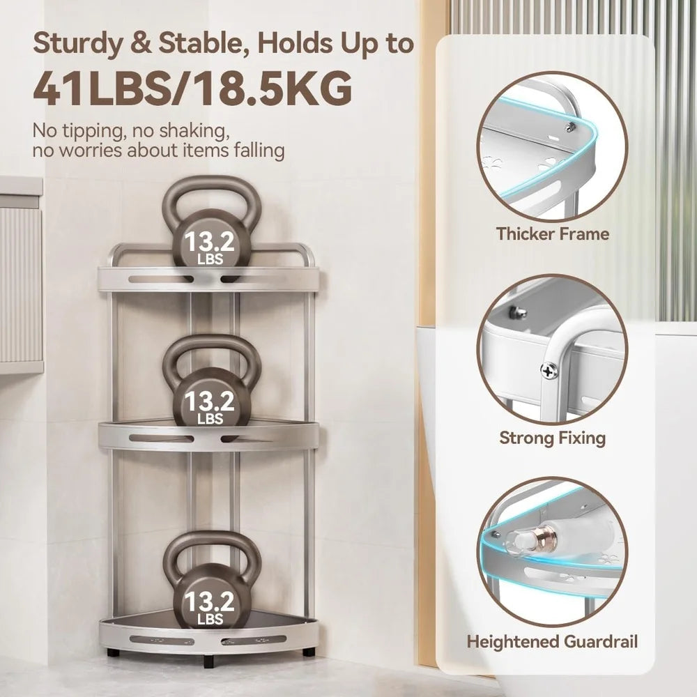 Adjustable 3 Tier Corner Shower Caddy Organizer