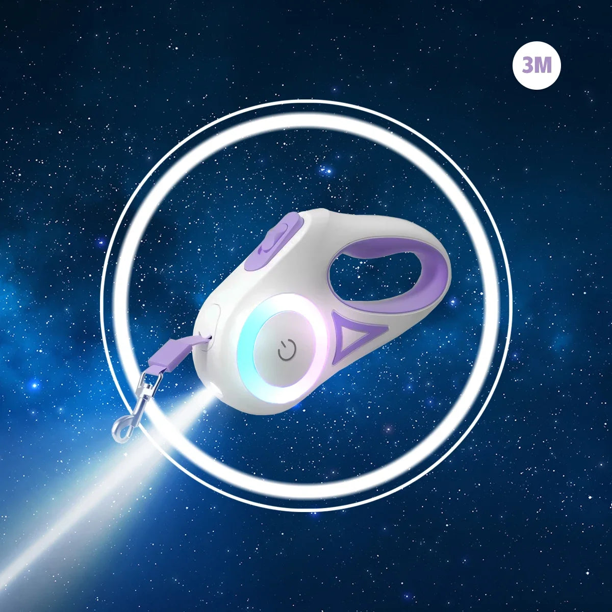 LED Retractable Pet Leash with Light