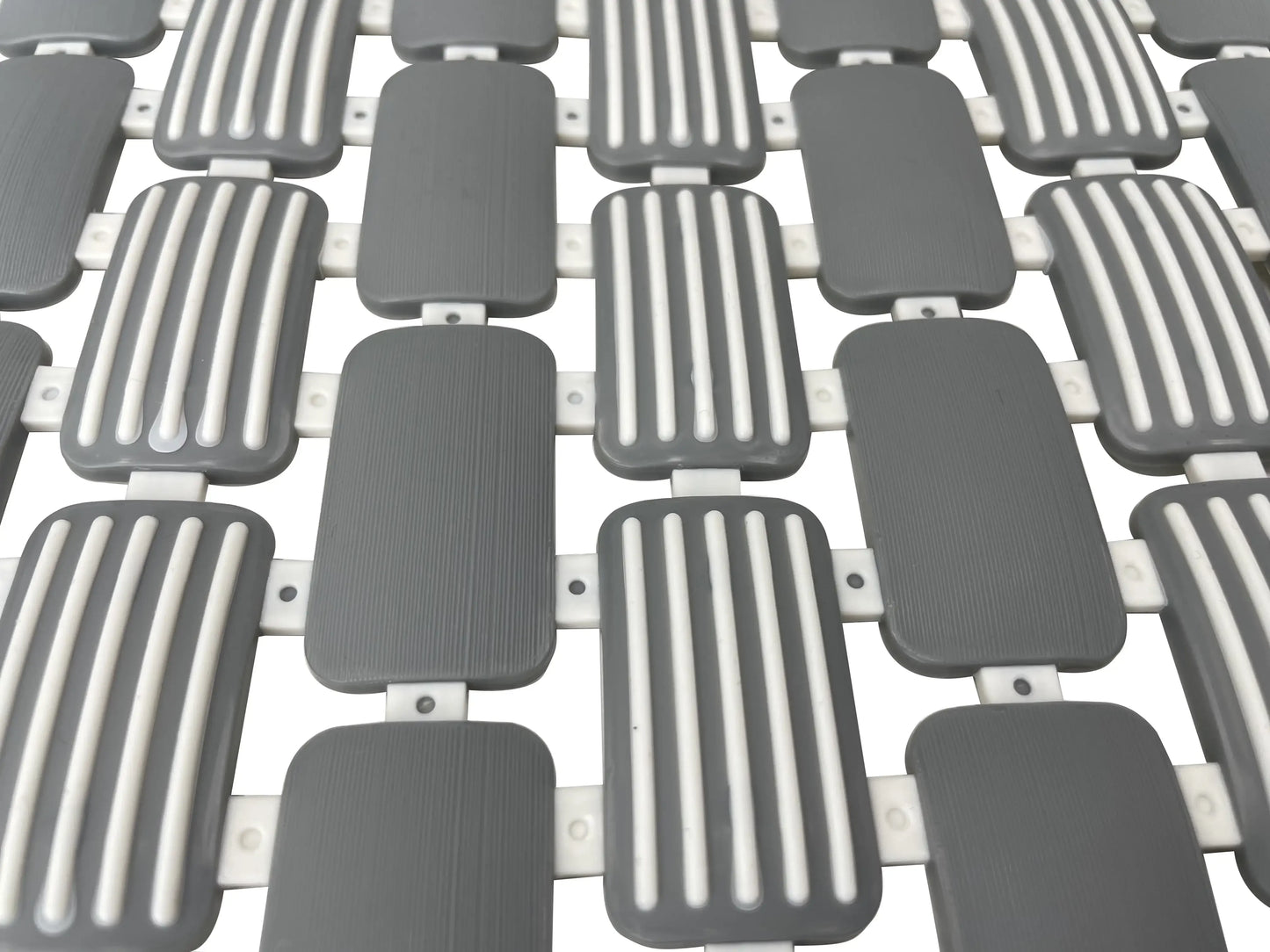 28.34" x 15.35 ", PP+TPE, Non-Slip Tile Bath Mat for Shower with Strong Suction Cups, Grey