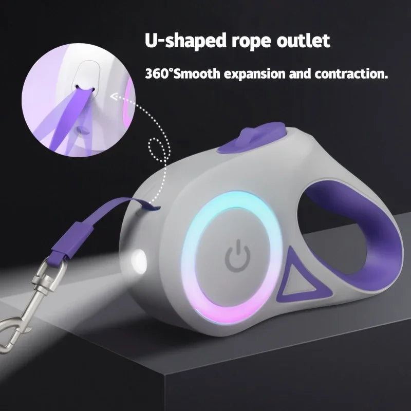 LED Retractable Pet Leash with Light