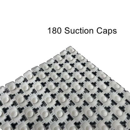 28.34" x 15.35 ", PP+TPE, Non-Slip Tile Bath Mat for Shower with Strong Suction Cups, Grey