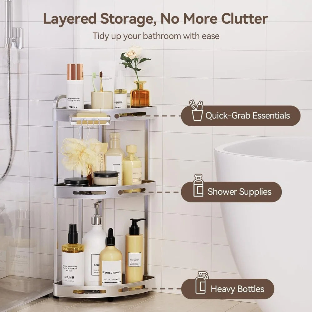 Adjustable 3 Tier Corner Shower Caddy Organizer