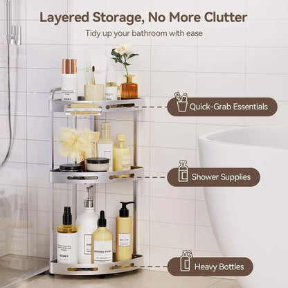 Adjustable 3 Tier Corner Shower Caddy Organizer