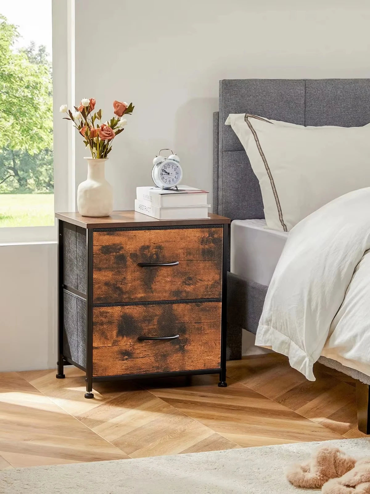 Bedside Nightstand 1 or 2 Pack