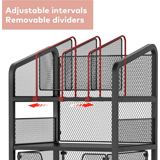 Rolling File Cart with Hanging File Organizer