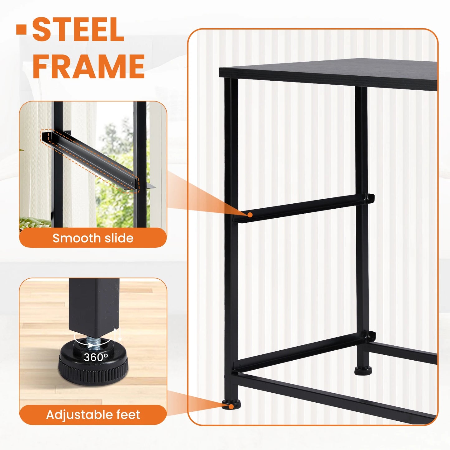 Bedside Nightstand 1 or 2 Pack
