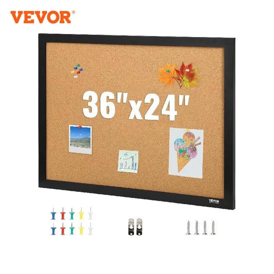 36x24/24x18 Bulletin Cork Board with Pushpins