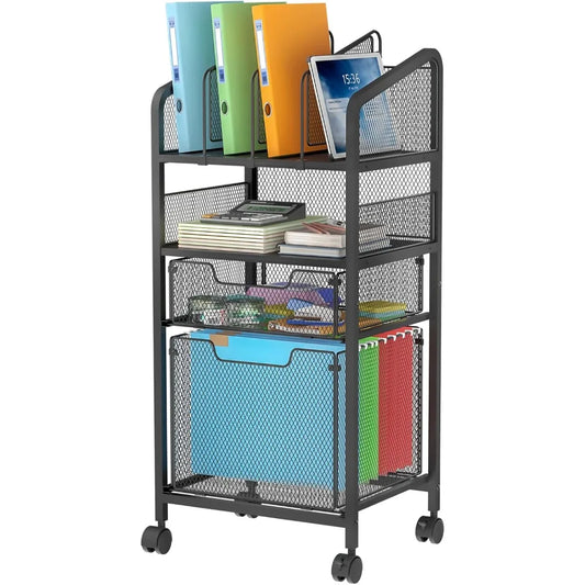 Rolling File Cart with Hanging File Organizer