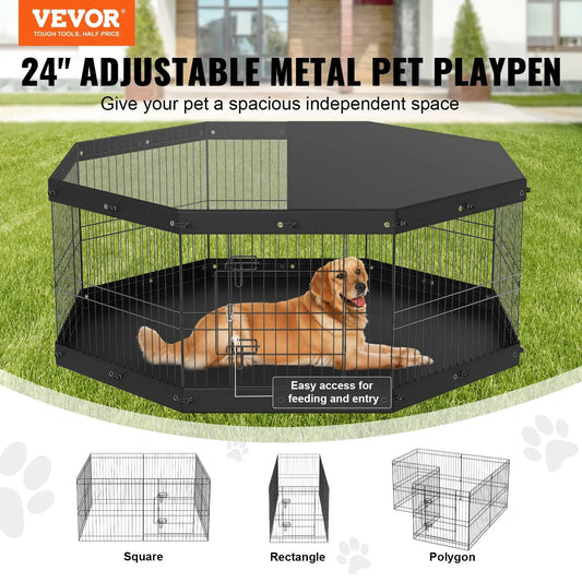 Pet Exercise Playpen with Top Cover