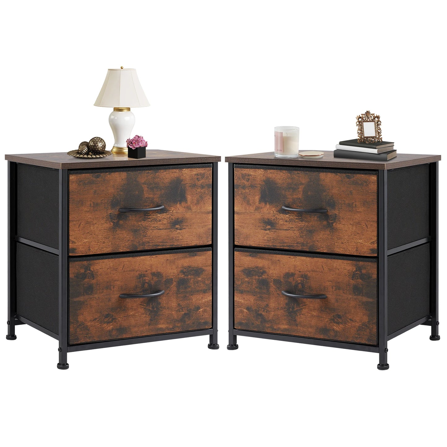 Bedside Nightstand 1 or 2 Pack
