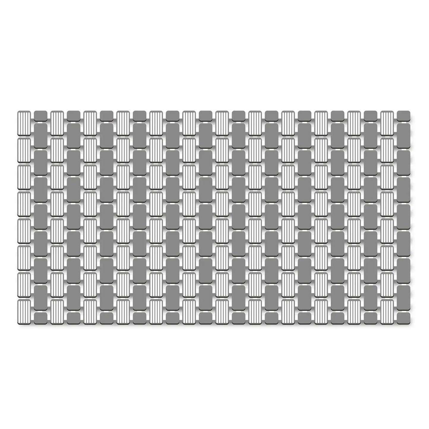 28.34" x 15.35 ", PP+TPE, Non-Slip Tile Bath Mat for Shower with Strong Suction Cups, Grey