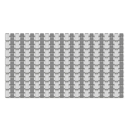 28.34" x 15.35 ", PP+TPE, Non-Slip Tile Bath Mat for Shower with Strong Suction Cups, Grey
