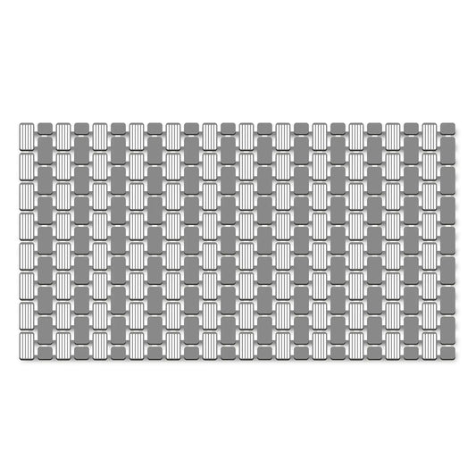 28.34" x 15.35 ", PP+TPE, Non-Slip Tile Bath Mat for Shower with Strong Suction Cups, Grey