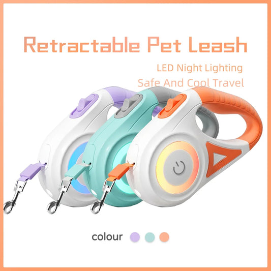 LED Retractable Pet Leash with Light