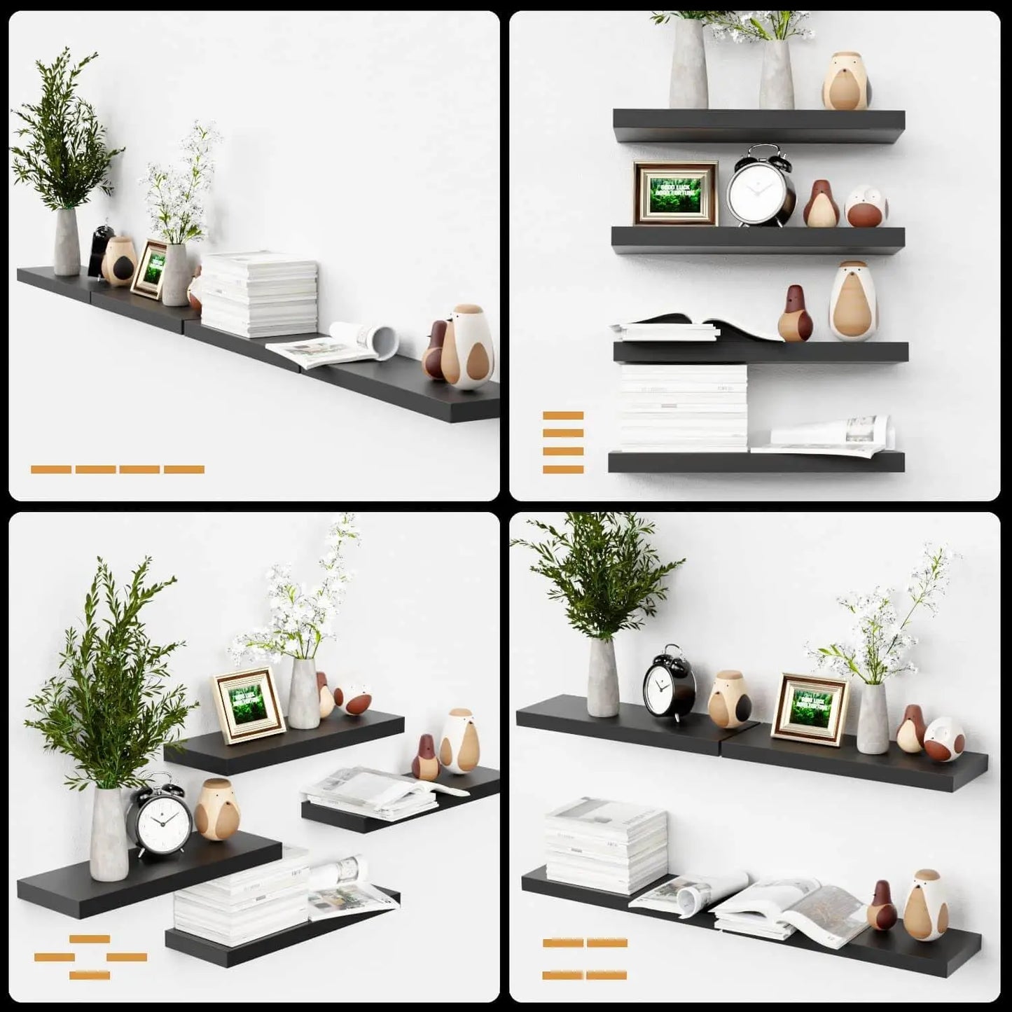 Multi Color Wall Mounted Floating Shelves