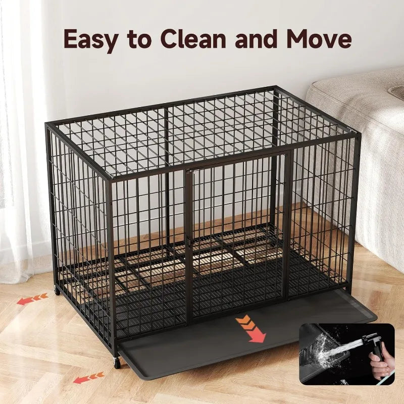 48/42/38 Inch Folding Crates for Large Dogs