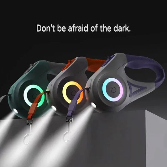 LED Retractable Pet Leash with Light