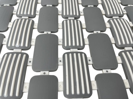 28.34" x 15.35 ", PP+TPE, Non-Slip Tile Bath Mat for Shower with Strong Suction Cups, Grey