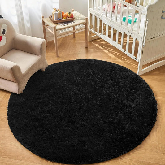 Round Fluffy Area Rug