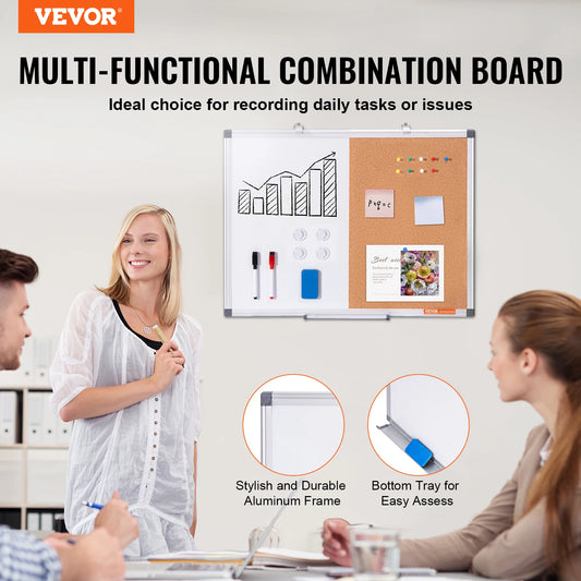 Whiteboard & Cork Board Duo for Office