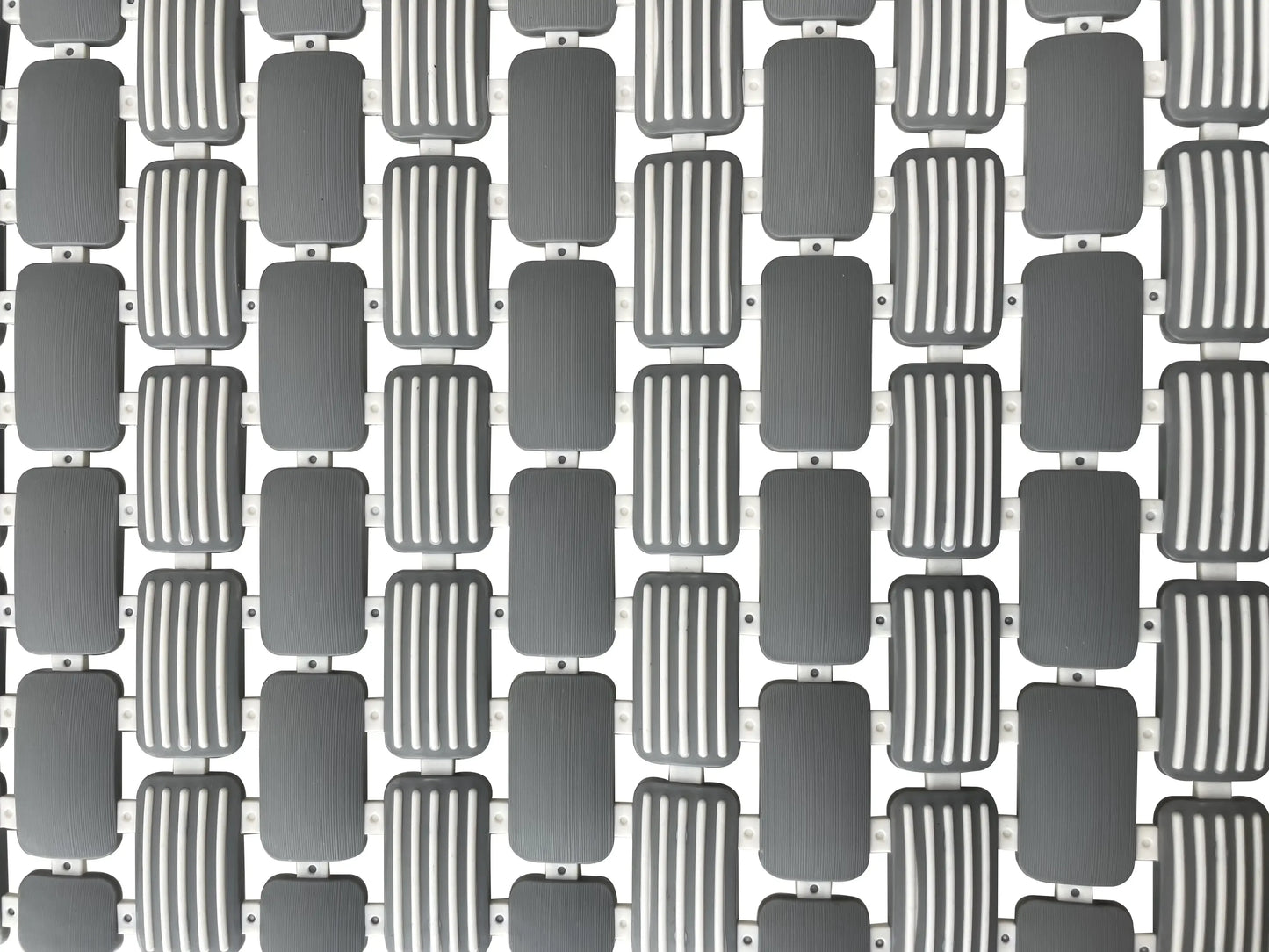 28.34" x 15.35 ", PP+TPE, Non-Slip Tile Bath Mat for Shower with Strong Suction Cups, Grey